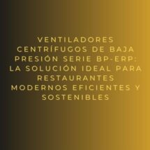 Ventiladores centrífugos de baja presión Serie BP-ErP: la solución ideal para restaurantes modernos eficientes y sostenibles