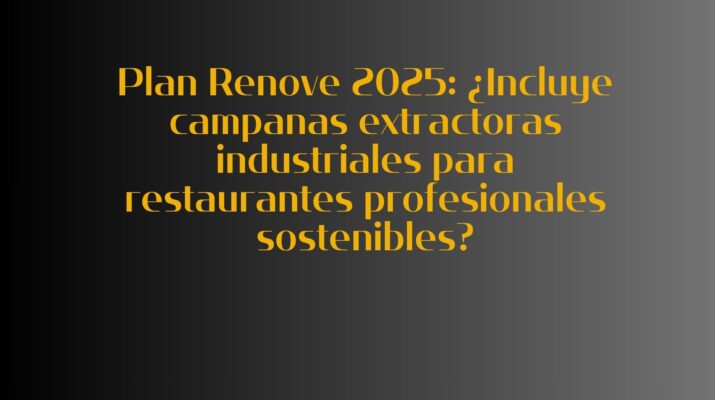 Plan Renove 2025: ¿Incluye campanas extractoras industriales para restaurantes profesionales sostenibles?