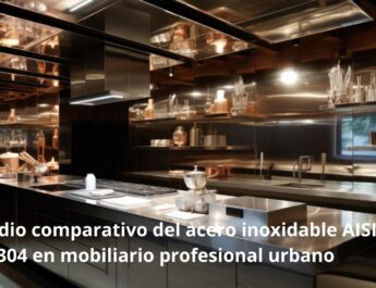 Estudio comparativo del acero inoxidable AISI 304 en mobiliario profesional urbano