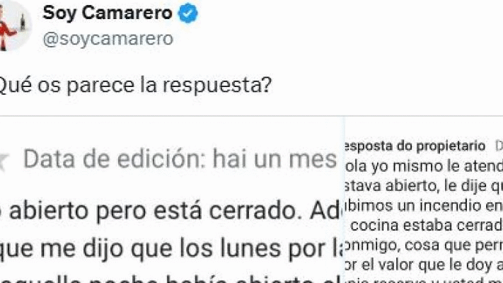 Tacha de “mentiroso” al dueño del restaurante y recibe una respuesta que es toda una lección