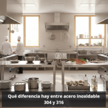Acero inoxidable hostelería: qué diferencia hay entre acero inoxidable 304 y 316