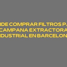 Dónde comprar filtros para campana extractora industrial en Barcelona. Guía completa y detallada para elegir filtros de campana industrial con criterio técnico.