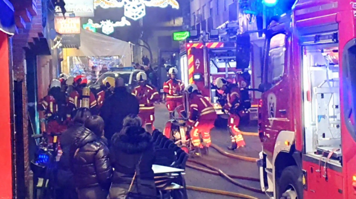 Incendio en el restaurante Princesa Maya de Albacete. Un incendio que sacudió el centro de la ciudad y activó un amplio operativo.