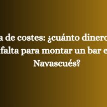 Guía de costes: ¿cuánto dinero hace falta para montar un bar en Navascués?