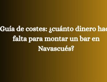 Guía de costes: ¿cuánto dinero hace falta para montar un bar en Navascués?