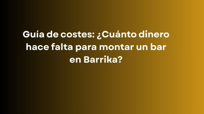 Guía de costes: ¿Cuánto dinero hace falta para montar un bar en Barrika?