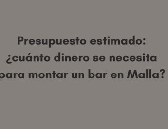 Presupuesto estimado: ¿cuánto dinero se necesita para montar un bar en Malla?