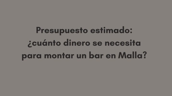Presupuesto estimado: ¿cuánto dinero se necesita para montar un bar en Malla?