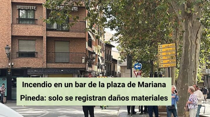 Incendio en un bar de la plaza de Mariana Pineda: solo se registran daños materiales